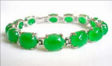 Изумруд бисер из зеленого нефрита покрытый белым золотом браслет с застежкой 7 5-8