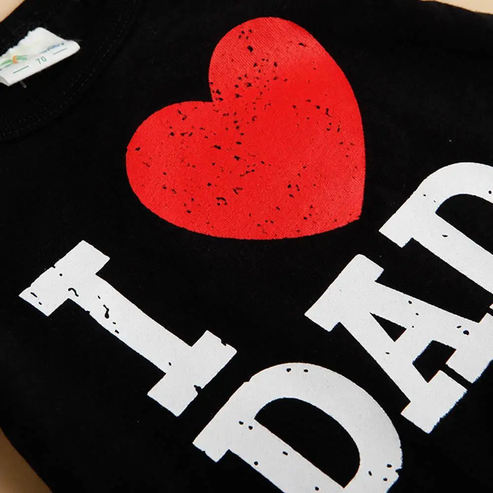 Комбинезон с длинными рукавами и принтом Я люблю маму/папу для маленьких