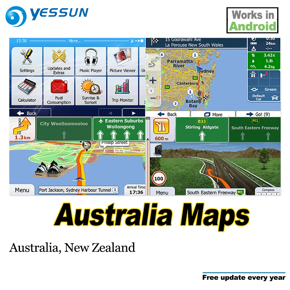 

8GB SD Card Car GPS Navigation Android For Australia Map New Zealand