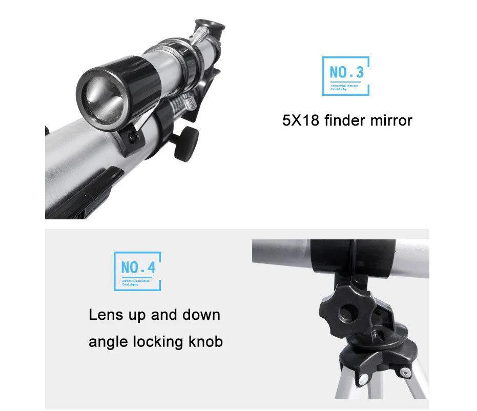 Refractor Zoom HD Professional Astronomical Telescope With Tripod Outdoor Spotting Observe Stars Moon Monocular Student Gift