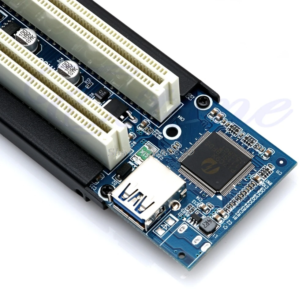 PCI-E Express X1 к двойной PCI Riser удлинительная карта адаптера с USB 3,0 кабелем 2,6 футов и Прямая поставка