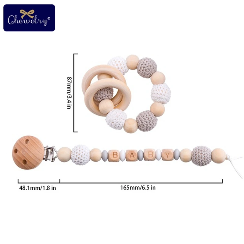 Elephant Set 1 1 комплект/3 шт., детский деревянный прорезыватель, детская коляска, Детские Силиконовые Бусины, погремушка, Детская пустышка, зажим для соски, цепочка для коляски, игрушки - Цвет: Elephant Set 1