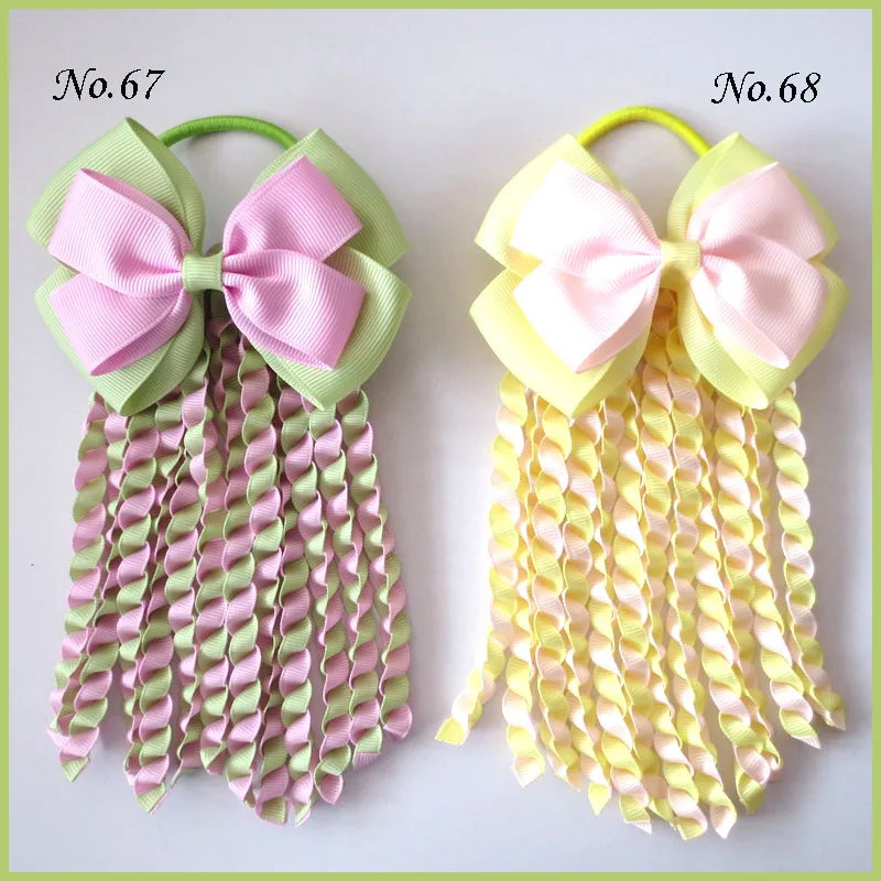 12 благословение хорошая девушка 4," двойной ангел Hairbow лента плетеная резинка для хвоста