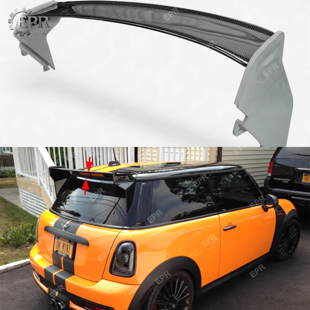 Для Mini Cooper R56 Ver.2.11/2,12 Тип Карбон(с стекловолокном) JCW спойлер на крышу Mini Cooper R56 углеродное волокно верхнее крыло