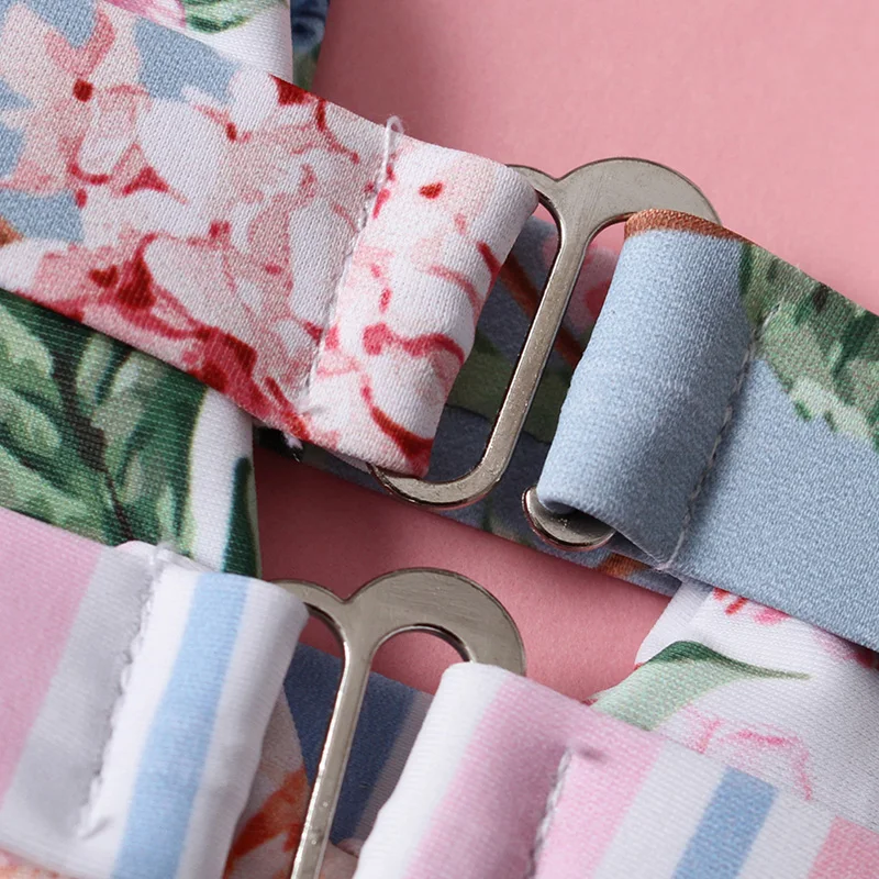 Miyouj сексуальный цельный купальник с цветочным принтом, полый крест Цельный купальник со шнуровкой, купальный костюм с принтом, Глубокий V Biquini Mujer