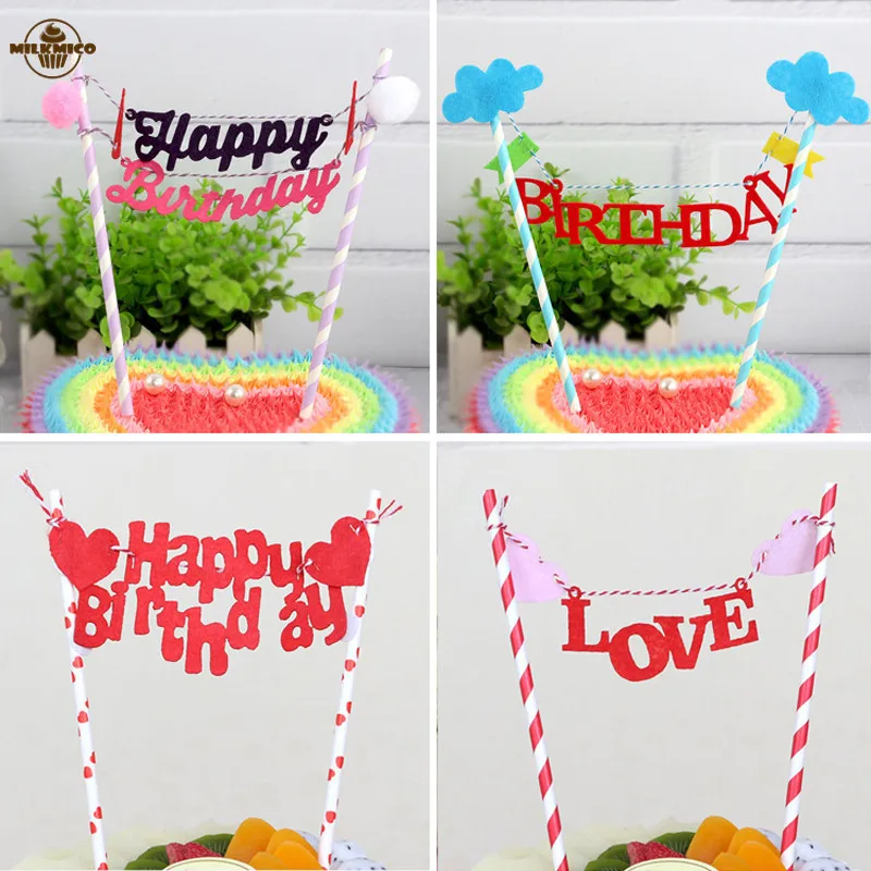 С днем рождения &quotторт вставки для кексов украшения выпечки торта Baby Shower День