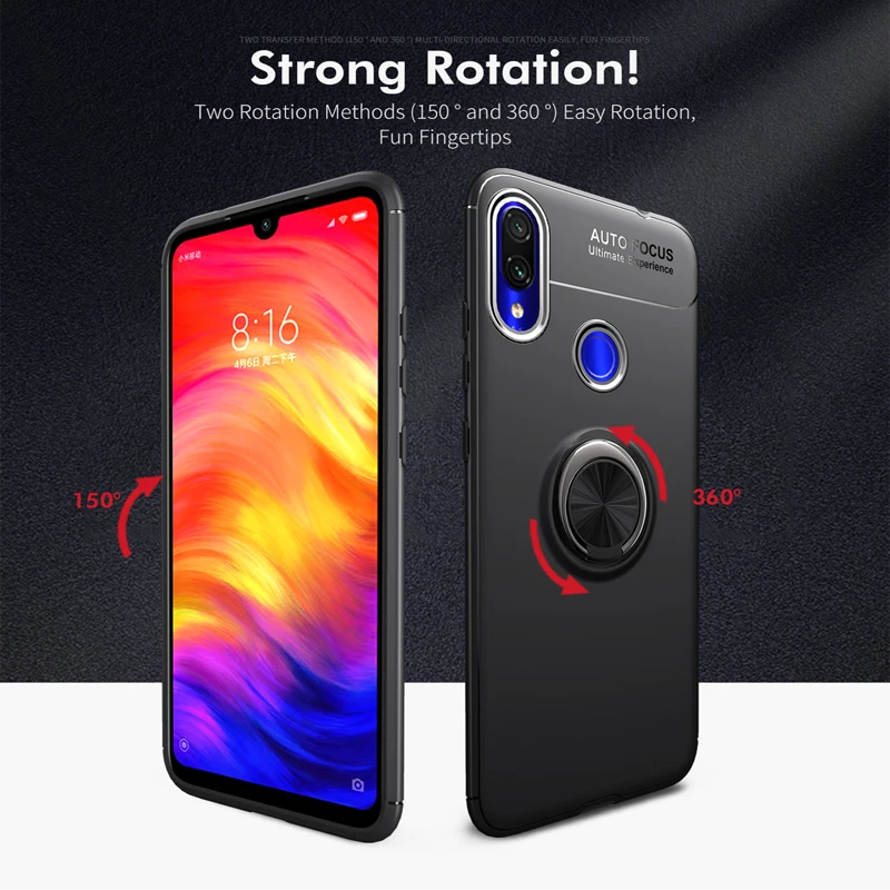 Чехол из ТПУ с магнитным кольцом для Redmi Note 5 6 7 Pro чехол телефона 5Plus Mi 8 9 se POCO F1 k20 cc9e