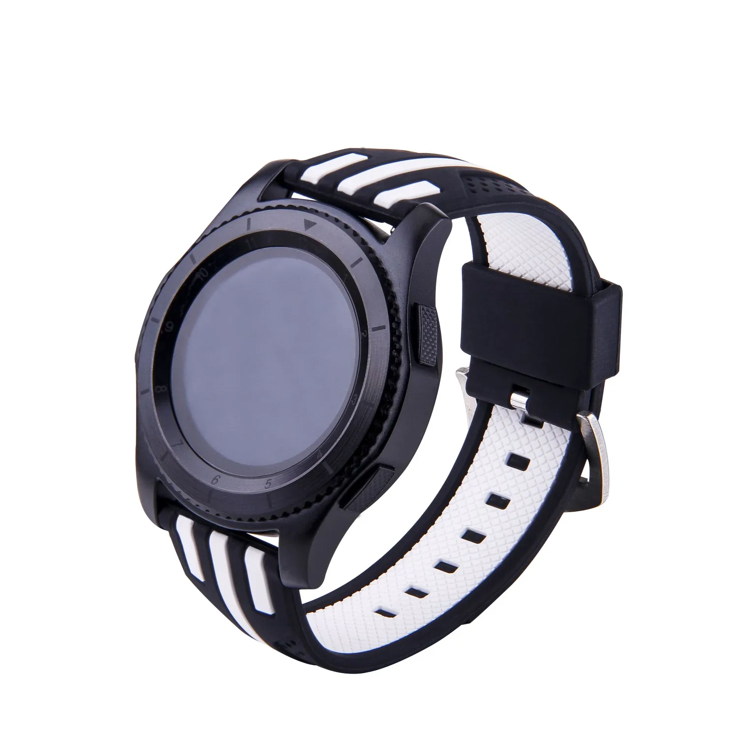 Полосатый спортивный силиконовый ремешок TW для Samsung Gear S3 Frontier двухцветный