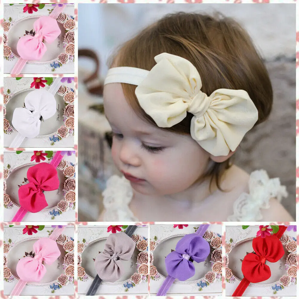 1Piece Baby Headbands Headwear Girls Bow Knot Hairband Head Band Infant Newborn Bows Toddlers Lovely 2019 | Детская одежда и обувь
