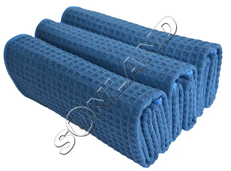 3 шт. 1" x 24" 380gsm кухонное вафельное полотенце из толстой микрофибры, полотенце для сушки посуды, полотенце для лица - Цвет: Dark Navy Blue