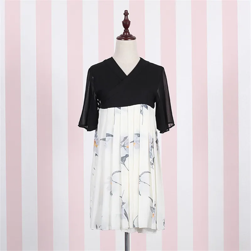 2017 Chinese Traditional Clothings Ruqun Dress One-Piece Black And White Elegant Retro Chest-High Tang Dynasty Long Short | Тематическая