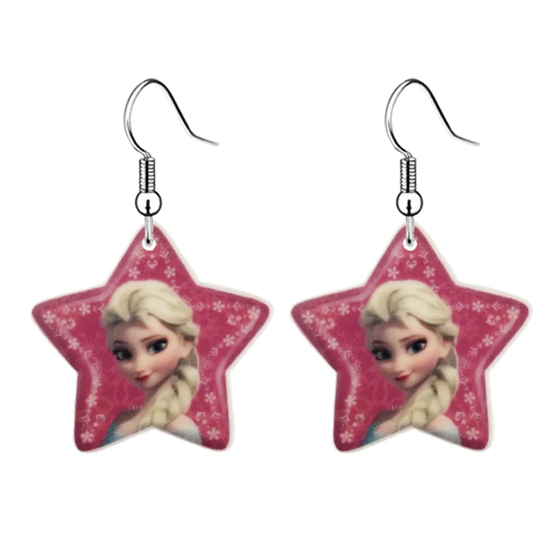 Модные милые Мультяшные серьги принцессы с плоской задней частью из смолы для