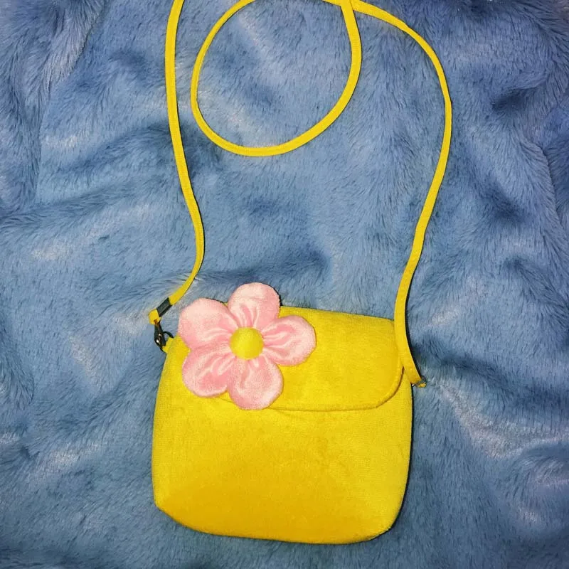 yellow mini bag Харадзюку Модные Ретро розовые леопардовые мини сумки Крутые Девушки цветок сумки Kawaii Плюшевые сумки искусственный мех Портмоне кошелек женский - Цвет: yellow mini bag