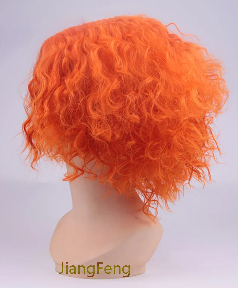 Алиса в стране чудес 2 Mad Hatter косплей парик Таррант хайтоп оранжевый короткий кудрявый термостойкие синтетические волосы парики+ парик колпачок