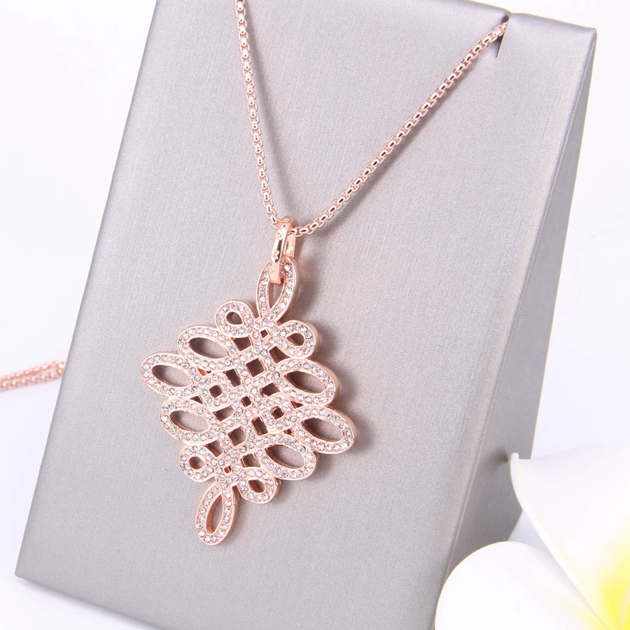 Hemiston роялти китайских узелков с Цвет Стразы Циркон ожерелье кулоном в