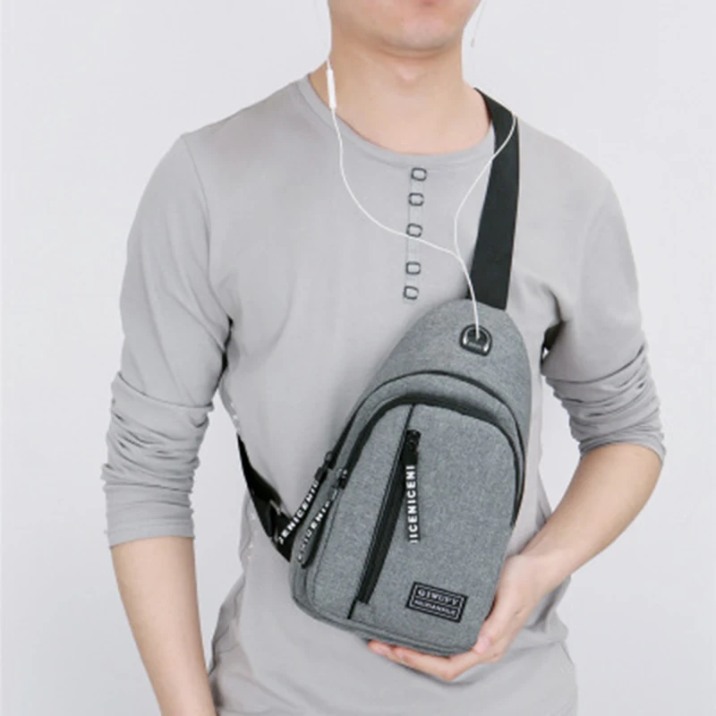Men's multi-function waterproof shoulder Messenger bag with earphone hole Oxford cloth fashion travel storage | Багаж и сумки