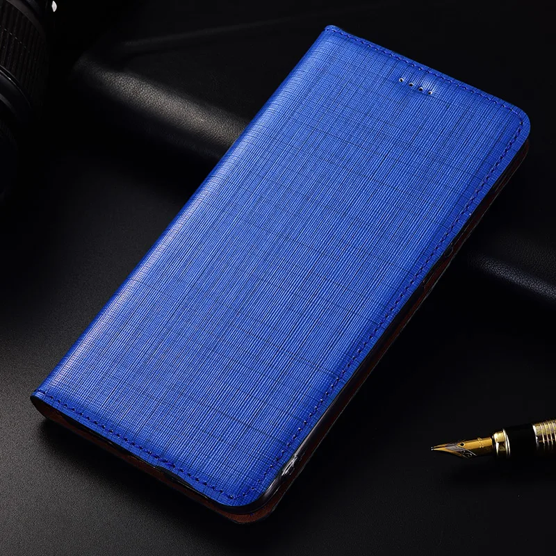 Чехол-книжка ручной работы из натуральной кожи для lenovo K5 S5 K5s Pro Play K520 с магнитной подставкой - Цвет: Синий
