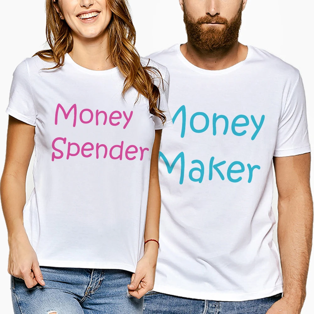 

Summer Short Sleeve Cotton T Shirts Women Men Tops Casual Creative Letter Print Couple Clothes Matching Lovers Unisex T-Shirt