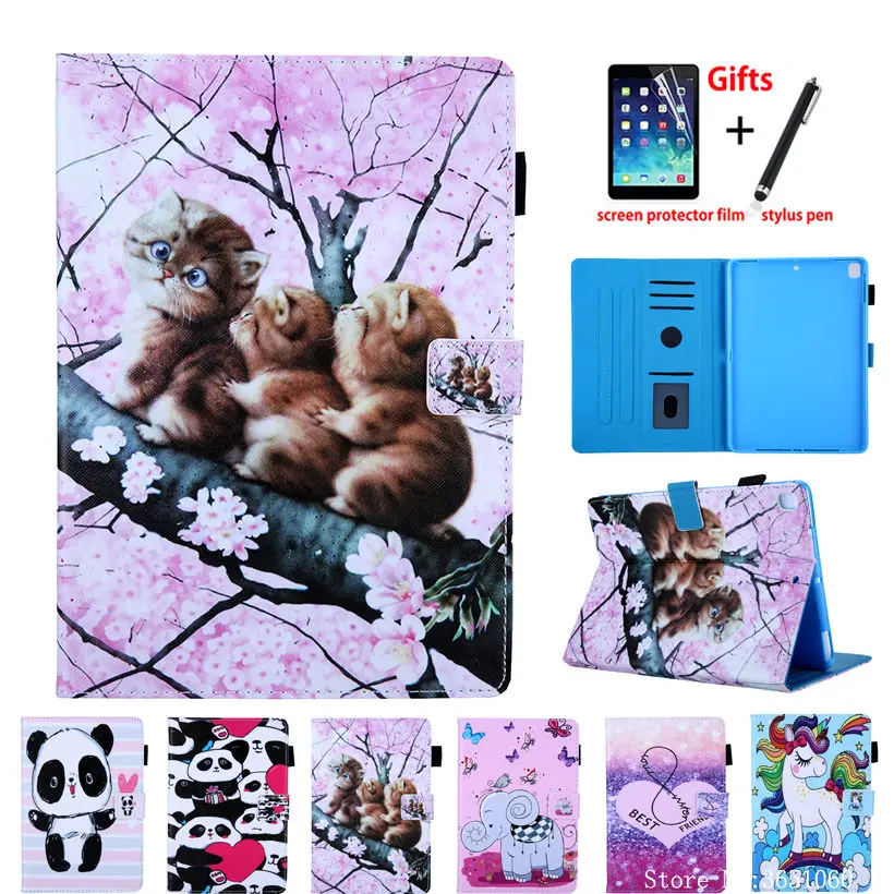 

Cartoon Cat Case For Apple iPad 9.7" 2017 2018 5th 6th Generation A1893 A1954 Smart Cover For iPad Air 1 2 iPad Pro 9.7 Funda