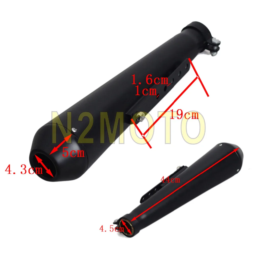 Черный глушитель для мотоциклов регулируемый редуктор Harley Chopper Cafe Racer с DB KILLER 450