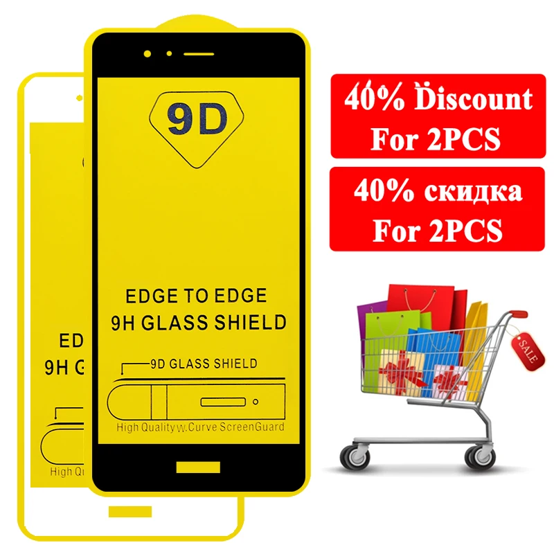 9D Protective Glass on For Huawei Honor 10 9 8 Lite Verre Screen Protector Tremp Huavei Honer Light Tempered 10Light Glas Film | Мобильные