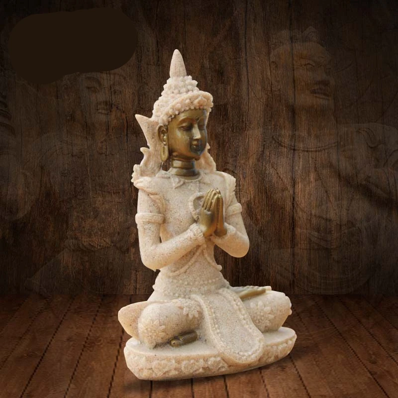 Горячий стиль медитация Дзен Будда натуральный песчаник ремесла Смола сидя