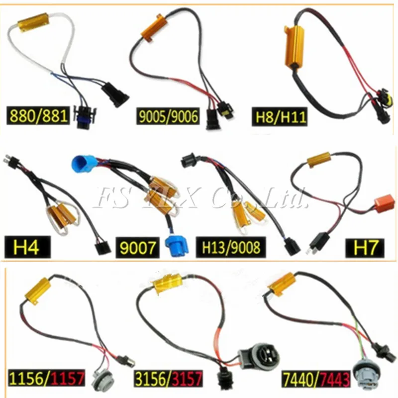 2 шт. Ксеноновые Светодиодные резисторы H7 H8 H9 H11 9005 HB3 9006 HB4 50 Вт 6 Ом|adapter hid|adapter ledadapter