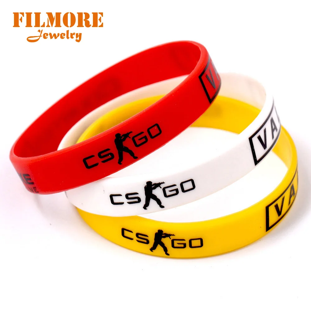 Браслет CS GO резиновый для мужчин игровой браслет диабетиков цвет красный желтый