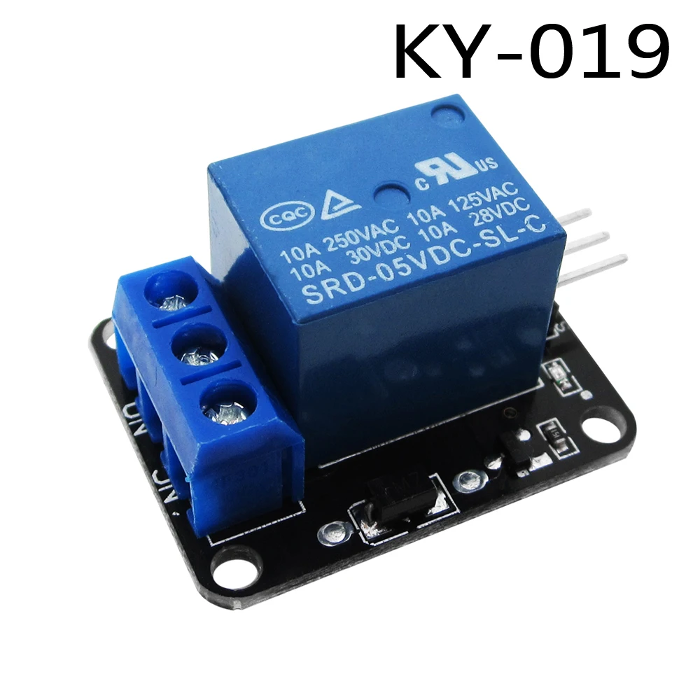 

10 шт./лот 1-канальный релейный модуль 5 в 1-канальный realy KY-019 KY019