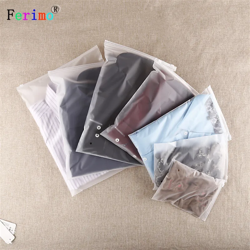 100pcs 25*35cm plastic garment packaging bag T-shirt transparent transparent zipper bag plastic self sealing bag