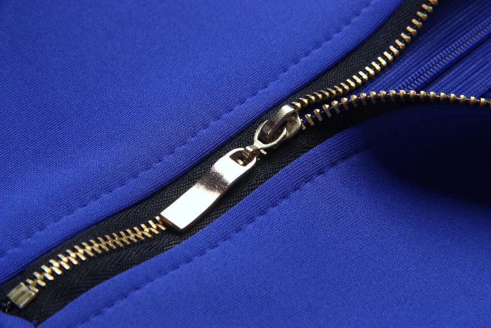 Женское облегающее платье Русалка Oxiuly синее с воланом и оборками спереди на