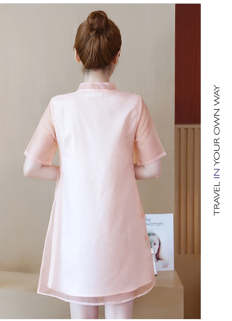 Женская летняя вышитая Цветочная вышивка плюс размер S-5XL XXL XXXL 3XL XXXXL 4XL Тонкая Повседневная Свободная блузка платье