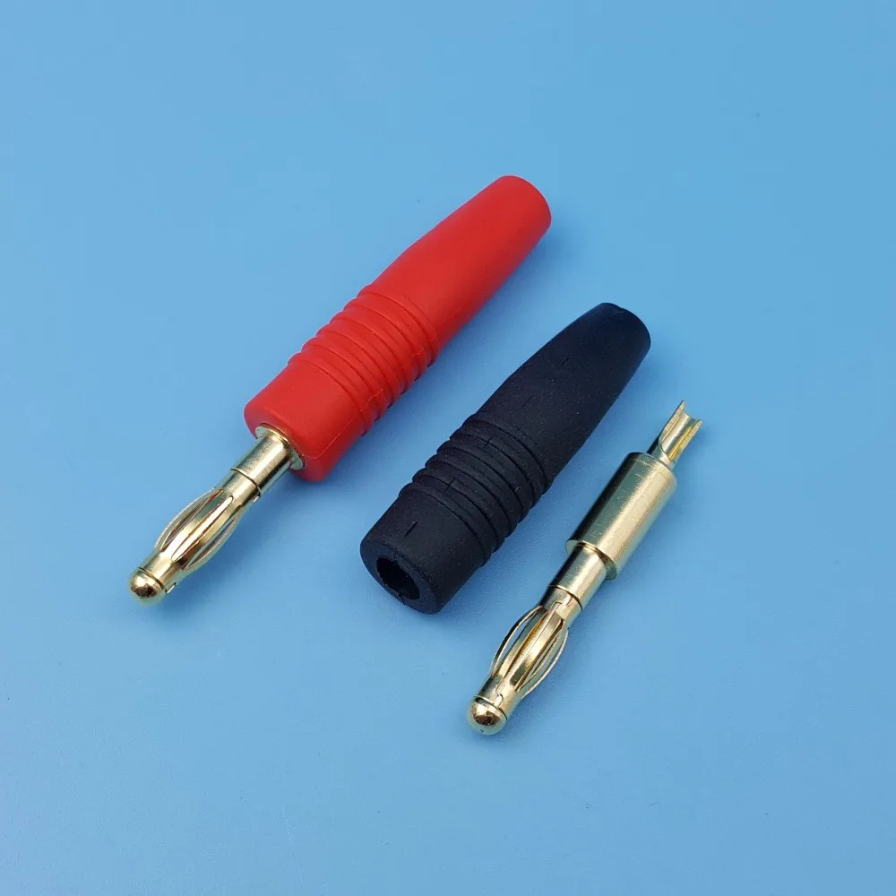 10 шт. 4 мм красный и черный провод припоя типа золотая пластина штекер банана