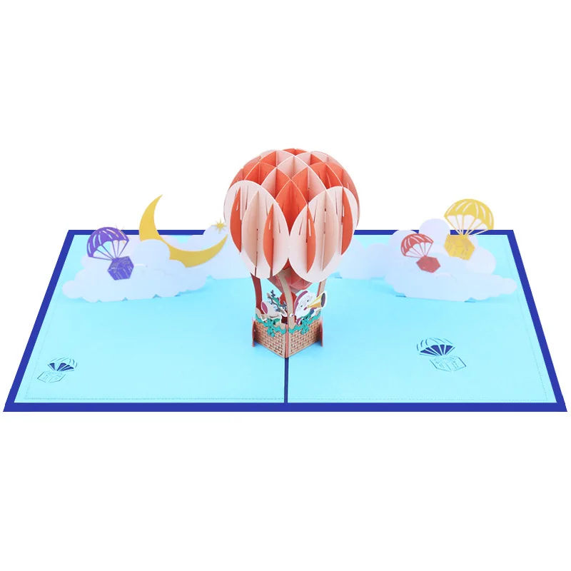 OLOEY воздушный шар Санта-Клаус Олень 3D открывашка Рождественская открытка небо