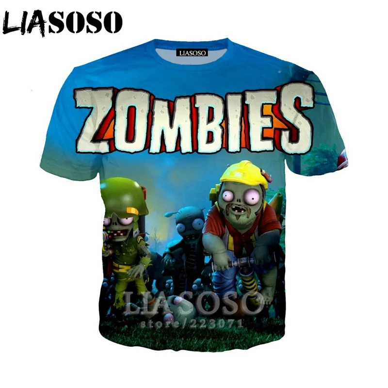 LIASOSO летняя мужская и женская модная толстовка 3D принт видео игра Растения против