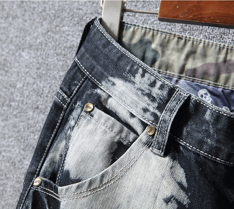 Мужские рваные джинсы скинни черные белые с потертостями для езды на мотоцикле