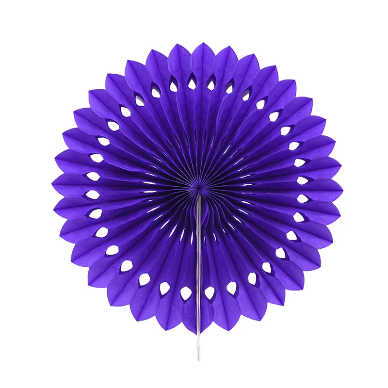 Purple 5 шт. 8 ''-12'' веера из папиросной бумаги для вечерние украшения DIY Висячие свадебные бумажные цветы для детского дня рождения - Цвет: Purple