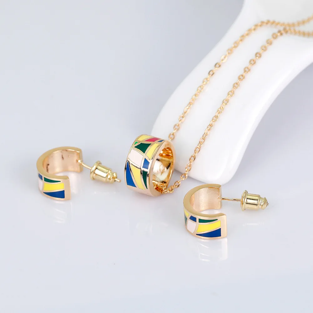 Крутой модный геометрический узор Личность Медь кубический цирконий ожерелье