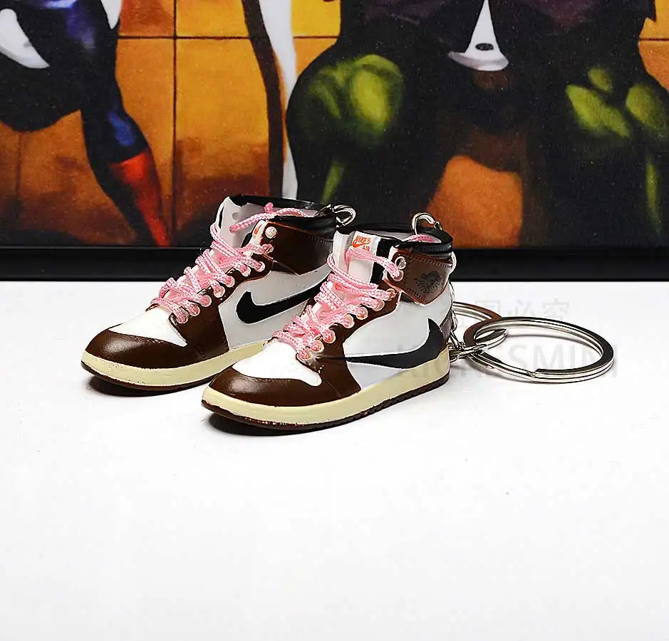 pink travis scott Дропшиппинг тапки брелки Кукла аксессуар-брелок 1/6 масштаб 3D Мини тапки Трэвиса Скотта брелок - Цвет: pink travis scott
