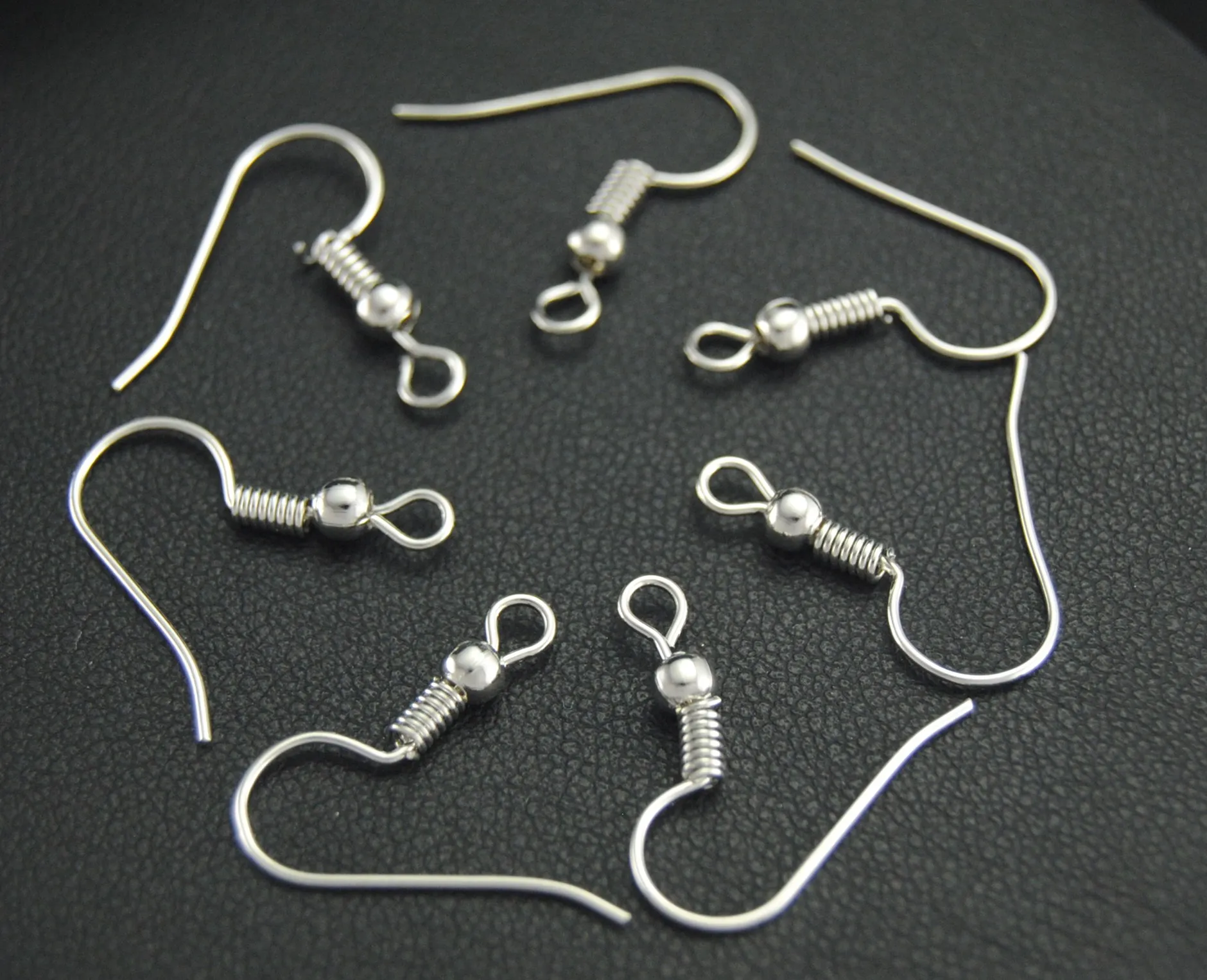 50 шт. Разноцветные серьги-крючки французские наушники с шариком и катушкой.