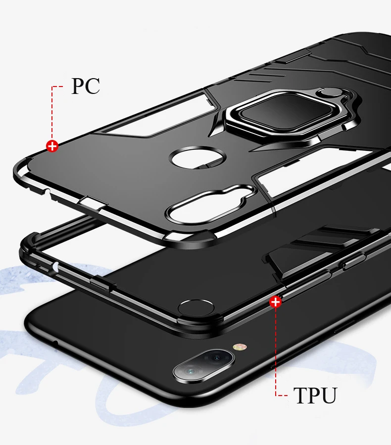 Чехол для Xiaomi Redmi Note 7, Силиконовый противоударный чехол для Redmi 7 Note 7 Pro, матовый черный защитный чехол для Xiomi note7