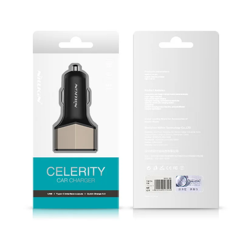 Автомобильное зарядное устройство Nillkin с 3 выходными портами usb и 1 Type c для Iphone 7 Plus