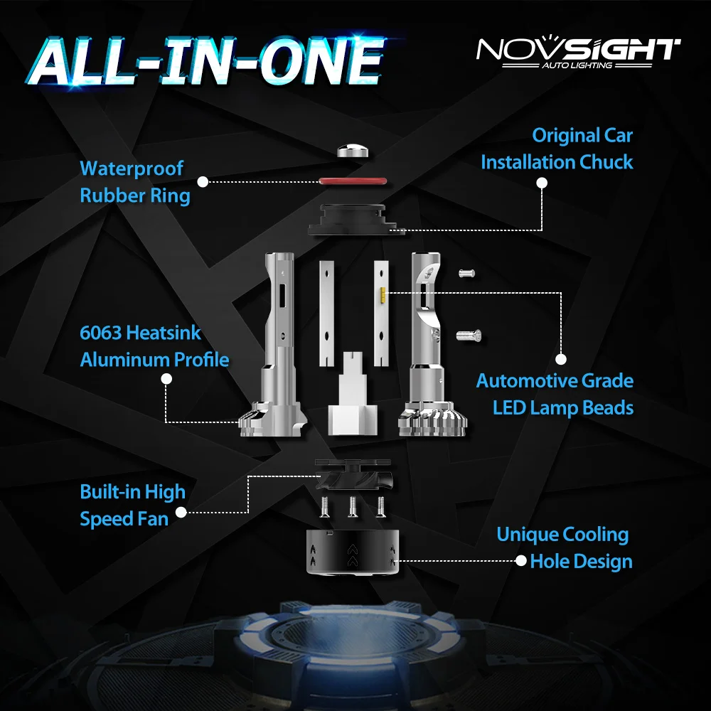 Novsight H7 Светодиодные Фары H4 H11 Hb3 9005 Hb4 9006 10000lm Автомобильные фары 6000K CSP светодиодные