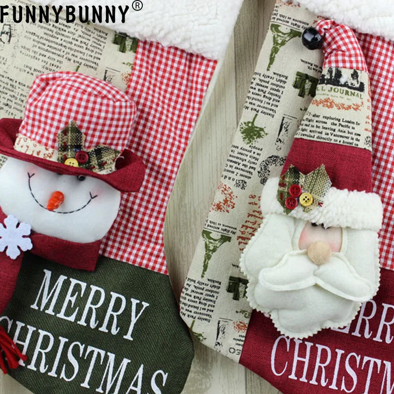 FUNNYBUNNY/рождественские чулки Носки ярких цветов украшение для дома Рождественский