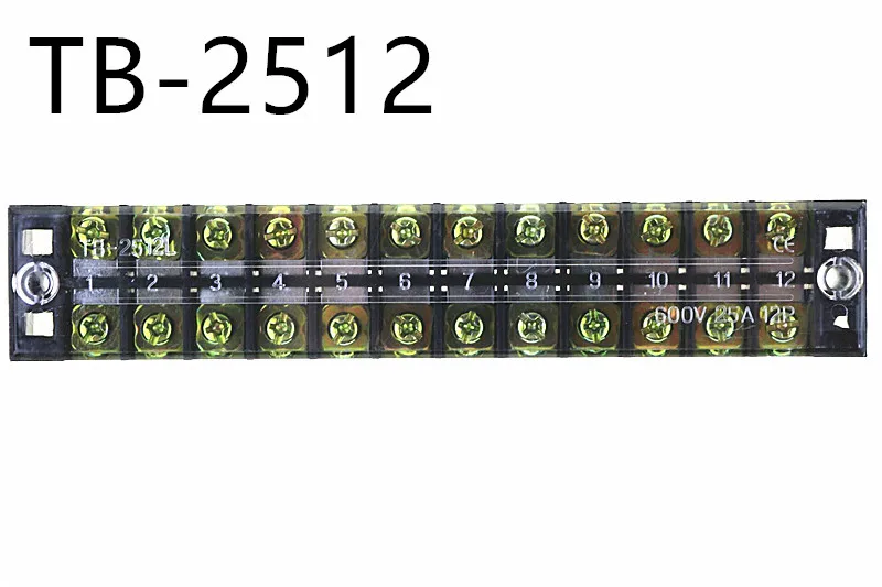 1 шт. двухрядная Клеммная колодка 600V 25A TB-2503/TB2504/TB2506/TB-2508/TB-2512 опционально