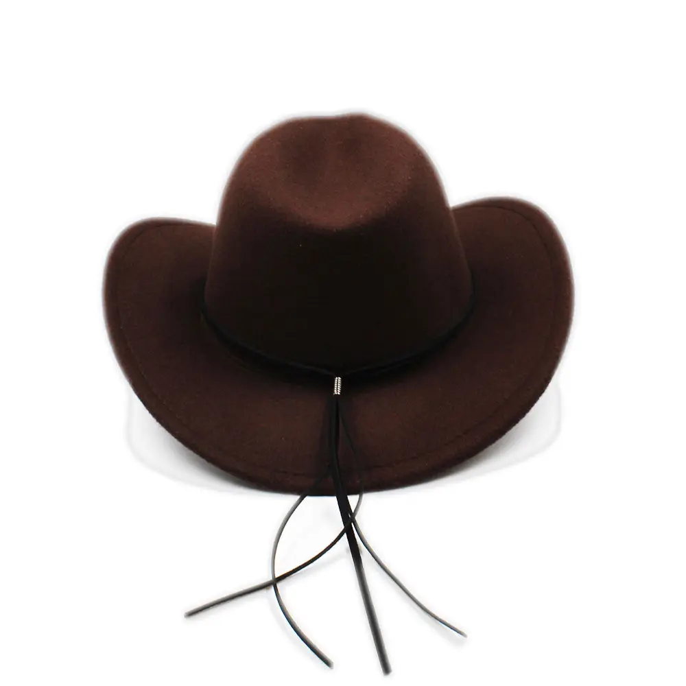 Ковбойская шерстяная шляпа LUCKYLIANJI с широкими полями для взрослых/детей (54/57/61 см) -