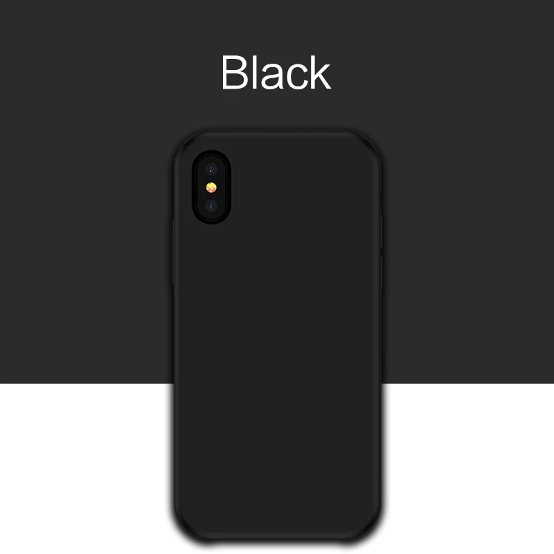 Black Жидкий силиконовый чехол для iPhone 6 6s 7 8 Plus X XS чехол для Max XR роскошный силиконовый чехол Бампер для телефона 11 Pro Max Capas - Цвет: Black