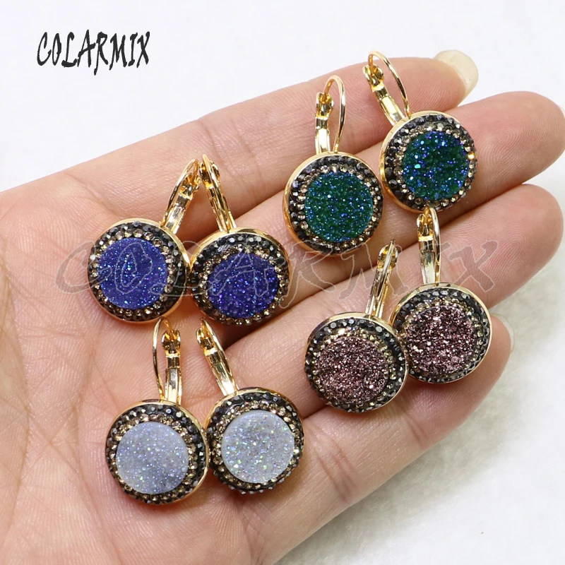 10 пар druzy серьги крюк серьги иммитации druzy ювелирные изделия драгоценные камни ювелирные изделия для женщин 7016