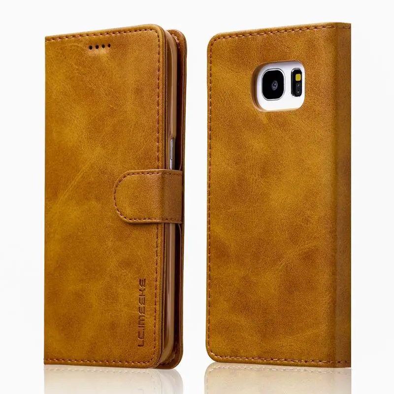 Yellow Кожаный чехол-книжка для samsung Galaxy S7 Edge, чехол для samsung S7 Edge, Роскошный кошелек, Магнитный чехол-книжка для мобильного телефона, чехол для samsung S 7 - Цвет: Yellow