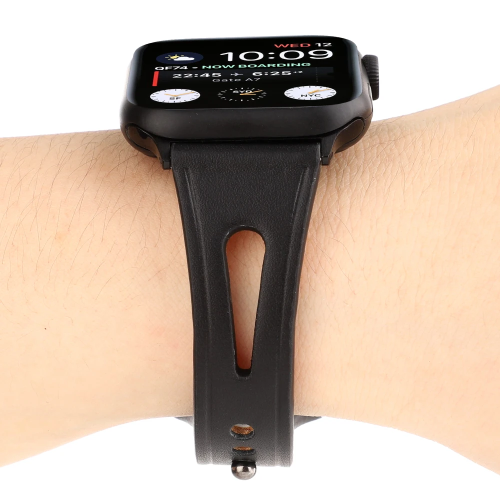 Ремешок для часов Apple Watch Series 4 3 2 1 ремешок для Iwatch 38 мм 42 мм аксессуары для часов блестящий кожаный браслет на запястье 40 мм 44 мм